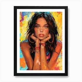 girl painting street art Art Print