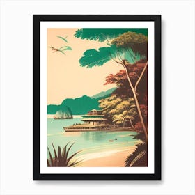 Koh Samet Thailand Vintage Sketch Tropical Destination Art Print