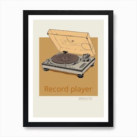 Celebrate The 80s Record Player Art Print