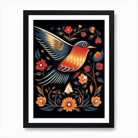 Folk Bird Illustration Barn Swallow 2 Art Print