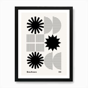 Geometric Bauhaus Poster B&W 6 Art Print