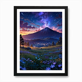 Night Sky Anime aesthetic Art Print