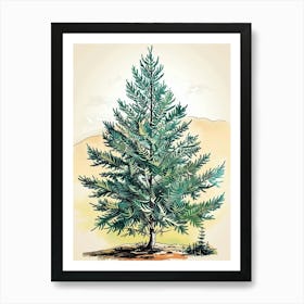 Balsam Tree Storybook Illustration 2 Art Print