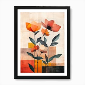 Abstract Flowers 2 Art Print