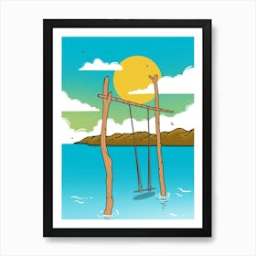 Swing In The Water Art Print