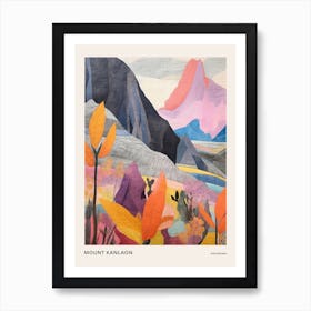 Mount Kanlaon Philippines 3 Colourful Mountain Illustration Poster Art Print