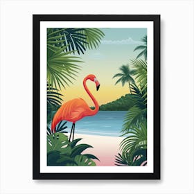 Greater Flamingo Italy Tropical Illustration 1 Art Print