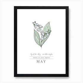 May Lily Of The Valley Birth Flower 1 Art Print