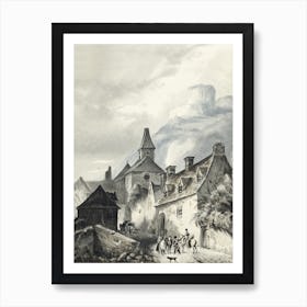 View Of La Roche Guyon, Jean Bernard Art Print