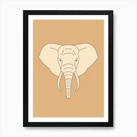 Elephant Head - Boho, Line Art 3 Art Print