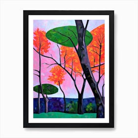 Redbud Tree Cubist Art Print