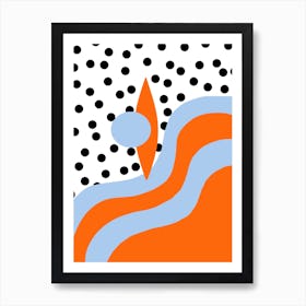 Wavy Abstract Eye with Polka Dots Art Print