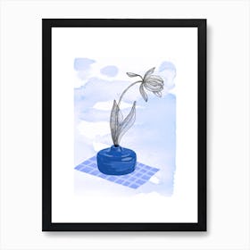 Tulip In Blue Vase Art Print