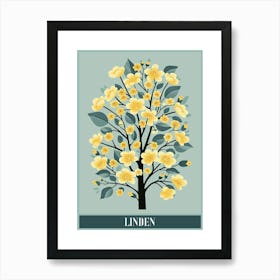 Linden Tree Flat Illustration 1 Poster Art Print