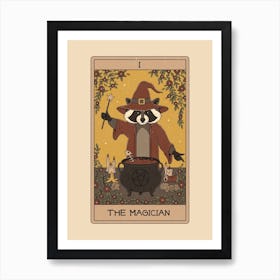 The Magician   Raccoons Tarot Art Print