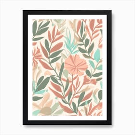 Pastel Floral Pattern 1 Art Print