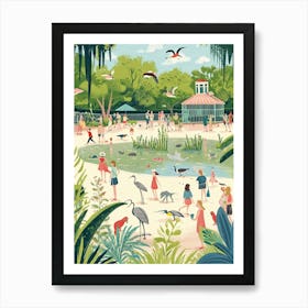 Audubon Park And Zoo Storybook Illustration 6 Art Print