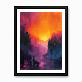 Sunset In The Mountains 3 Art Print