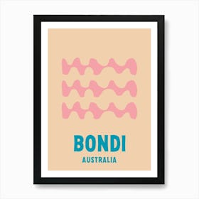 Bondi Beach, Australia, Graphic Style Poster 3 Art Print