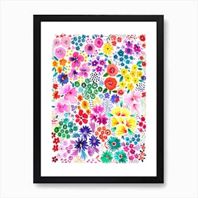 Little Artful Flowers Art Print