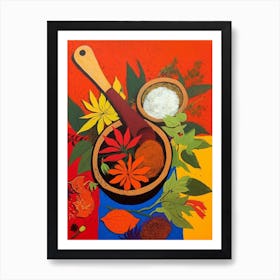 African Cuisine Matisse Inspired Illustration10 Art Print