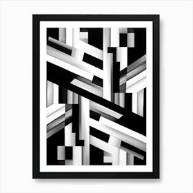 Illusion Abstract Black And White 2 Art Print