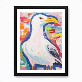 Colourful Bird Painting Seagull 2 Art Print