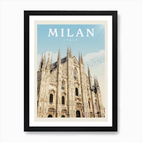 Milan Italy Travel Poster Art Print