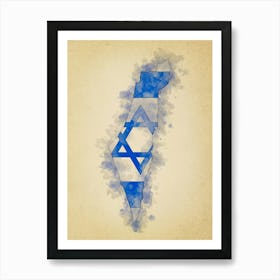 Israel Flag Vintage 1 Art Print