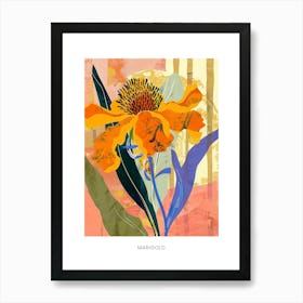 Colourful Flower Illustration Poster Marigold 3 Art Print