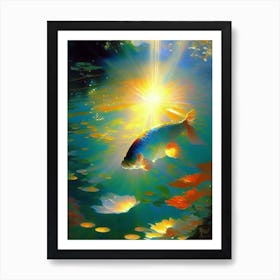 Showa Koi Fish Monet Style Classic Painting Art Print