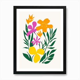 Flowers On A White Background 28 Art Print