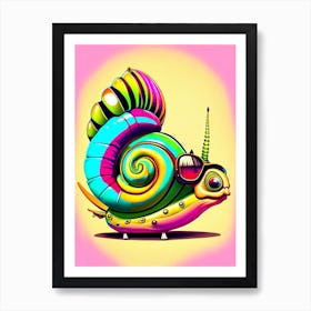 Full Body Snail Punk 3 Pop Art Art Print