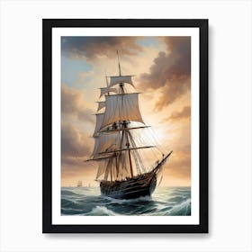 Sailing Ship Painting (6) Art Print
