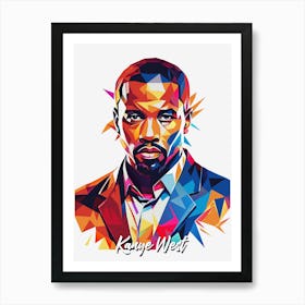 Kanye West 01 Portrait Music Icon Style WPAP Pop Art Art Print