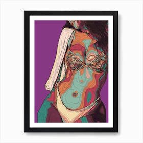 Abstract Geometric Sexy Woman (93) Art Print