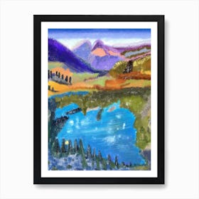 Colorful Mountains Landscape Art Print