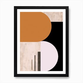 Beige Harmony Horizon; Mid Century Skyline Art Print