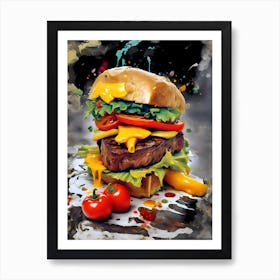 Burger Painting Art Print