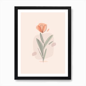 One Line Flower Art Illustration Art Print