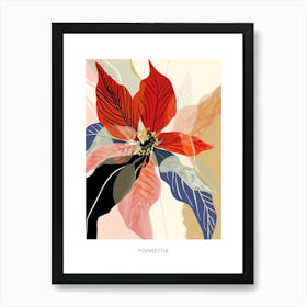 Colourful Flower Illustration Poster Poinsettia 4 Art Print
