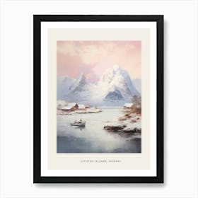 Dreamy Winter Painting Poster Lofoten Islands Norway 1 Art Print