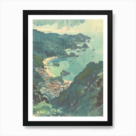 Izu Peninsula Japan 3 Retro Illustration Art Print