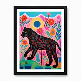 Maximalist Animal Painting Panther 1 Art Print