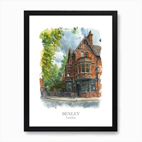 Bexley London Borough   Street Watercolour 4 Poster Art Print