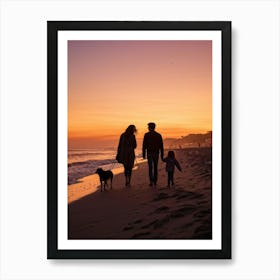 A Jubilant Family Of Four A Pair Of Young And Old Alongside A Couple Of Dogs Who Belong To Them S (5) Art Print