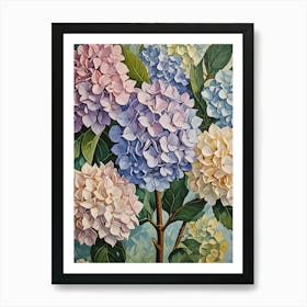 Pastel Hydrangeas no1 Art Print