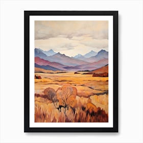 Autumn National Park Painting Fiordland National Park New Zealand 5 Art Print