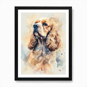 Cocker Spaniel Watercolor Painting 3 Art Print