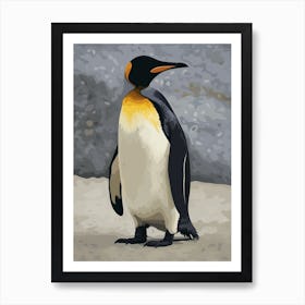 King Penguin Saunders Island Minimalist Illustration 4 Art Print